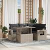 Vidaxl 5-Cz. Garden Furniture Set, Cushions, Light Grey PE Rattan