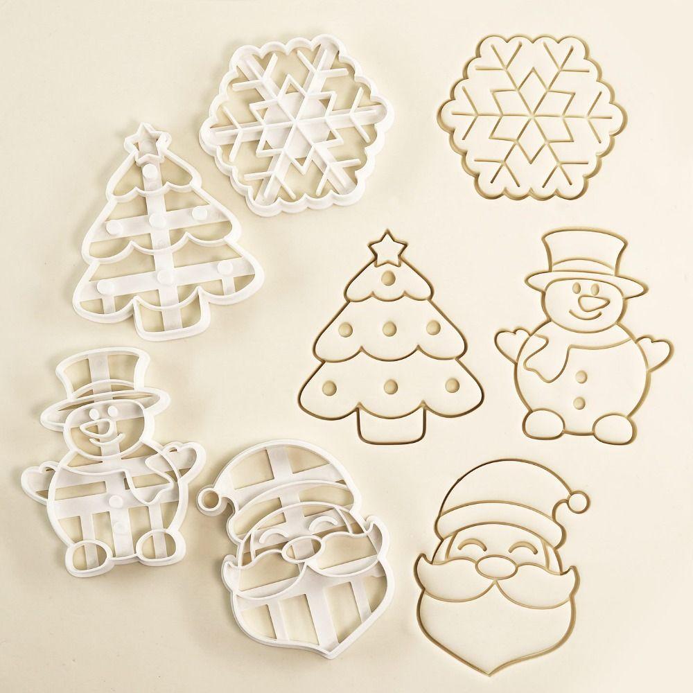 Christmas Cookie Embosser Santa Claus Baking Molds New Cookie Cutter  Kitchen Tools