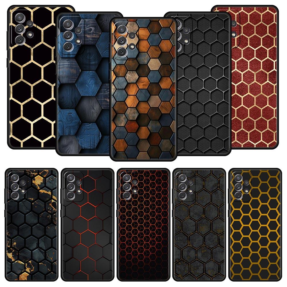 Honeycomb Pattern Phone Case for Samsung Galaxy A17 A13 A15 A25 A35 A51 A55 A71 A21S A11 A31 A41 A23 A53 A73 5G A03S A05s Cover
