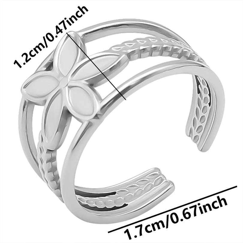 Geometric Round Oval Heart Blank Base Settings DIY Stainless Steel Rings For Women Men Accessories Adjustable Open Ring Jewelry