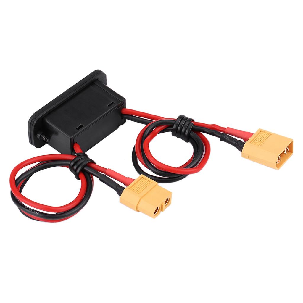 Large Current RC Airplane Model   with On/Off LED, Spare Port for Charging, Hvy Duty XT60 Connector, Male and Female Connectors,  and Convenient
