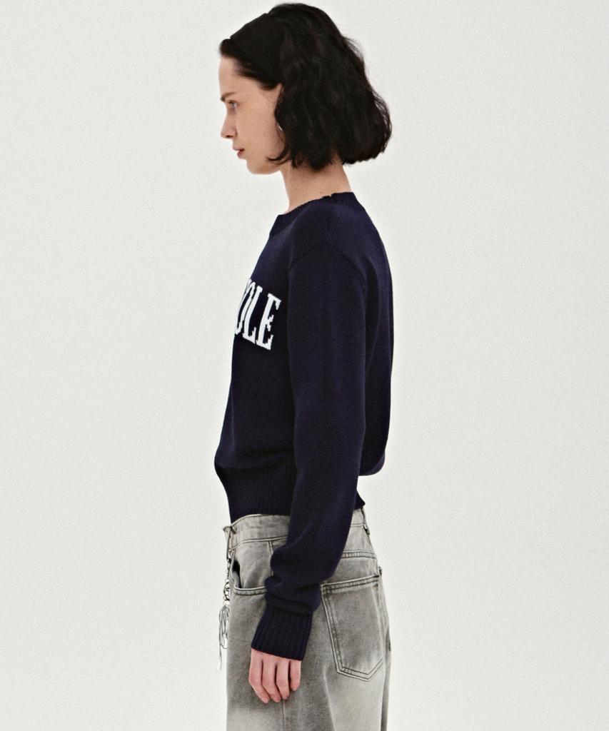 Nigaennikol Nicole Lettering Jaquard Knit_Navy