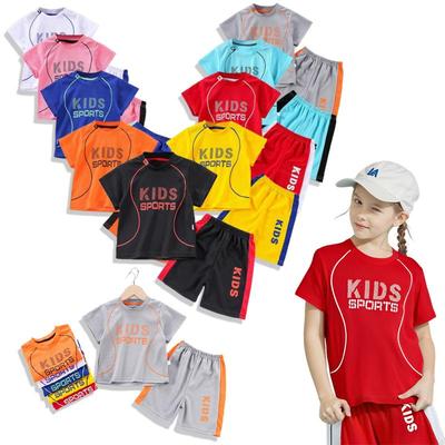 Completo estivo da basket per bambini, manica corta da calcio, completo da ragazzo, maglia da ragazza, abbigliamento sportivo traspirante per bambini ad asciugatura rapida