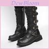 Robuster Armee-Stiefel Herren Militärischer PU-Leder Kampfstiefel Mit Stabiler Metallschnalle Design Für Abenteuerlichen Stil