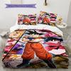 Posteľná súprava so vzorom Son Goku, Súprava prikrývky, Povlak na prikrývku, Obliečka na vankúš, Domov, Darček k narodeninám (1 * obliečka na perinu + 2 * obliečky na vankúš, bez jadra)
