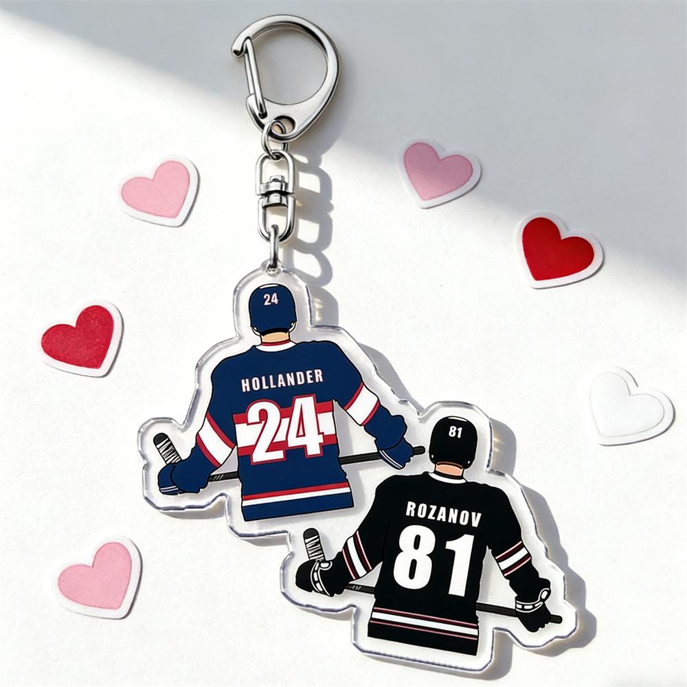 Chic Studio Unisex New Heated Rivalry Tv Show Keychain Accessories Bag 81 24 Mini Jersey Shane Hollander Ilya Rozanov Keyrings Jewelry Fans Gifts