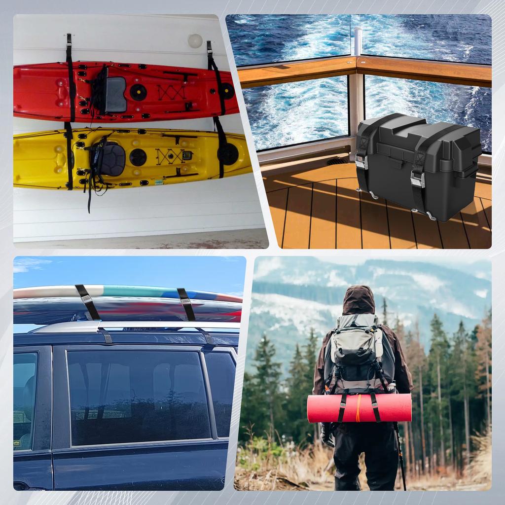 2Pcs Battery Tie Down Strap Kit Portable Battery Box Hold Down Strap Kit Wear Resistant RV Battery Hold Down Straps 2m