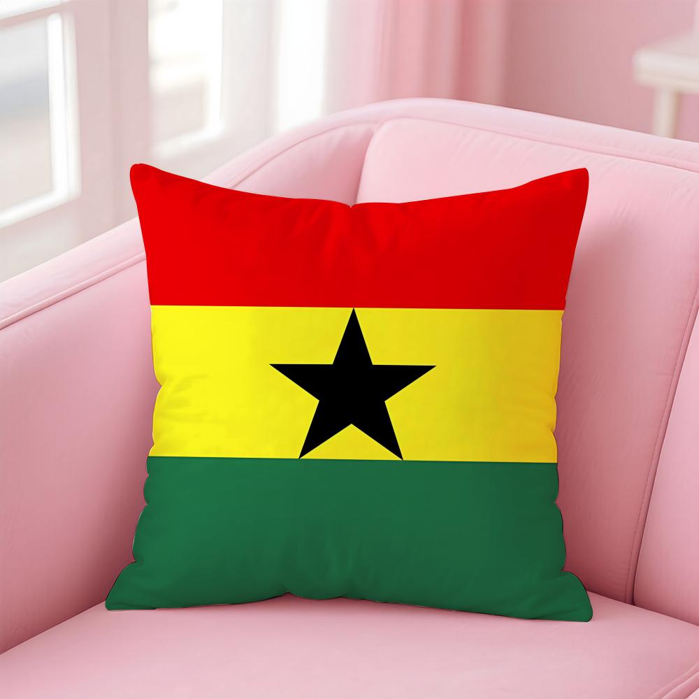 Ghana Gha Flag Cushion Cover Eco-Friendly Odorless Healthy Pillowcase Soft & Comfortable Kid-Safe No Filling