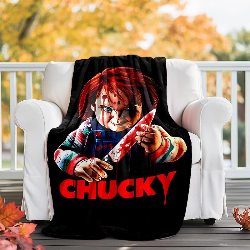 Chucky Theme Printed Blanket - Perfect for Couch, Bed, Travel & Outdoor Use | Machine Washable, Cozy & Durable.