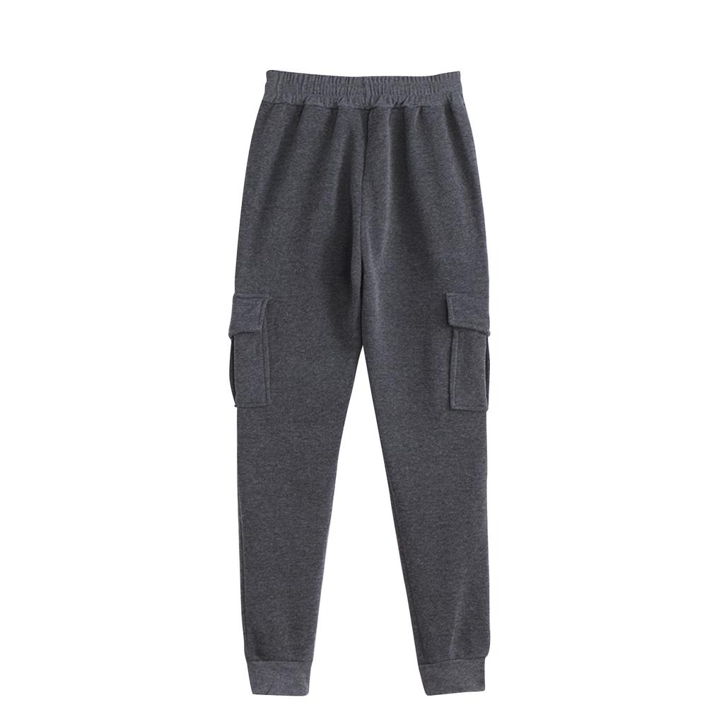 Herren-Cargohose, Baumwolle, Jogginghose, modisch, Jogger, Sport, lange Hose, Hose mit weiten Taschen