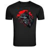 Angry Wolf Head Red Moon Wild Animal Graphic T-Shirt