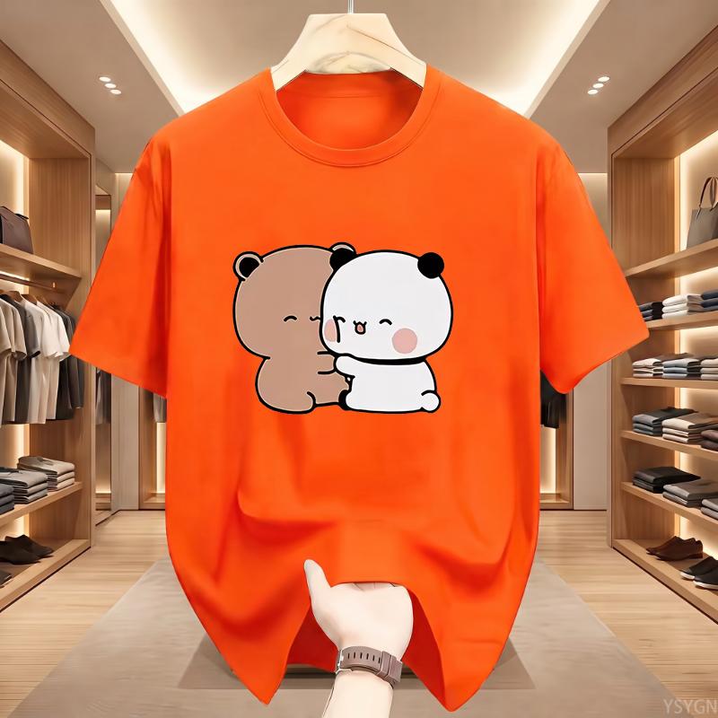 Panda Bear Bubu Dudu Love Hug Graphic T Shirts Harajuku Cartoon Short Sleeve Tshirt Kawaii Fashion Oversized Tshirts Unisex