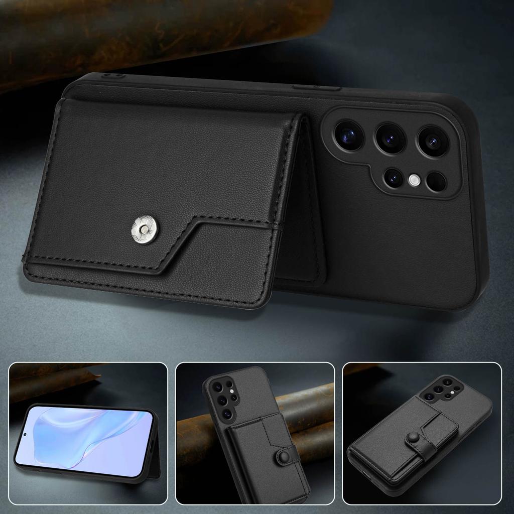 For Samsung Galaxy S24 Ultra Case RFID Blocking Card Holder Kickstand TPU + PU Leather Phone Back Cover