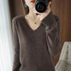 Dames V-hals dieptepunt shirt Pullover trui gebreid kasjmier mode losse trui wintertop