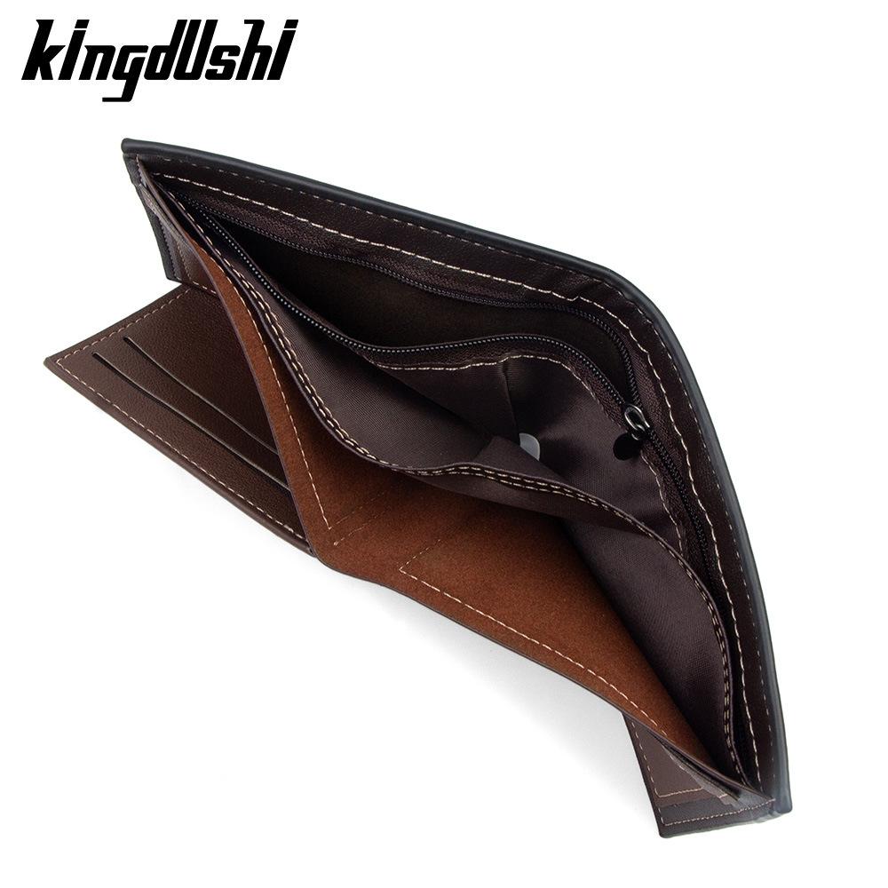 Schoolbag New Retro Leather Pattern Men's Short Wallet Hinge Three-fold Bag Multi-card Position Change Bag ID Bag Wallet Wholesale