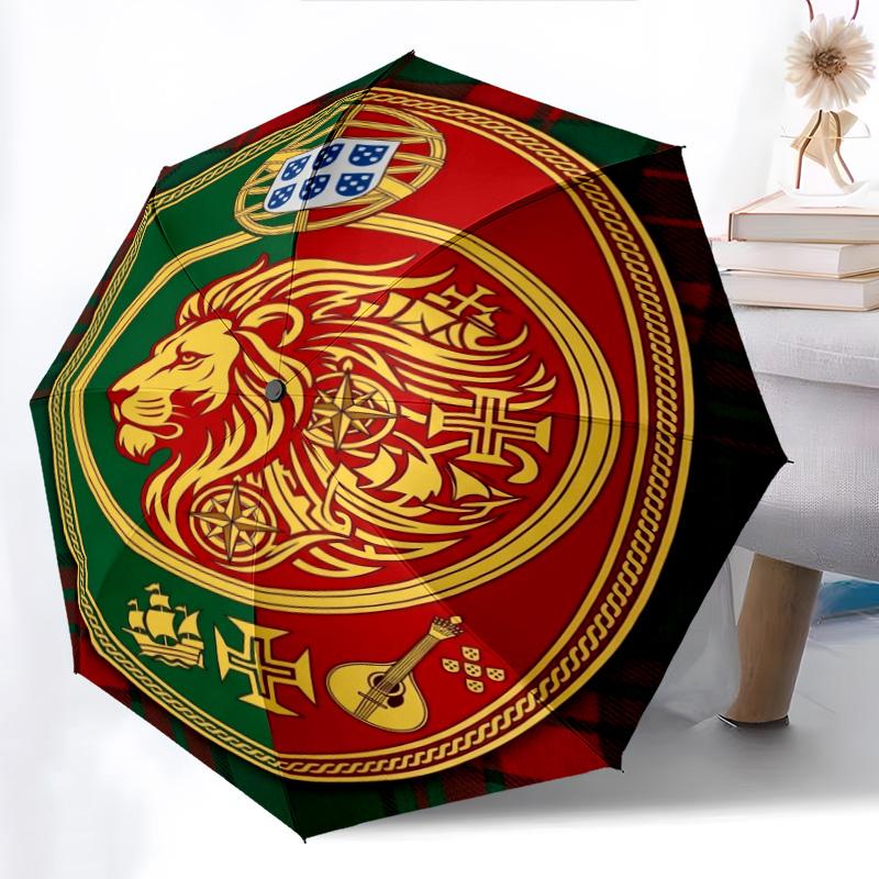 Royal Emblem Checkerboard Background Folding umbrella Umbrella travel light Umbrella Sun umbrella