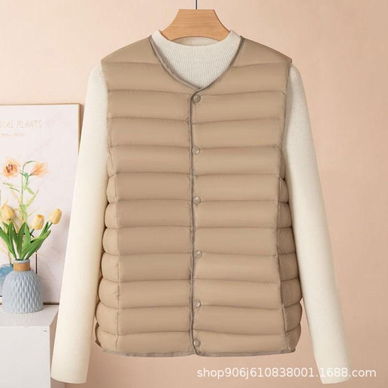 High-quality Down Cotton Vest Women's Autumn and Winter Warm Stand-up Collar Sleeveless Vest Fashion Outer Vest Jacket
