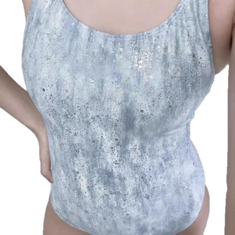 [Ice Blue Star Talk] Blue Flash Beautiful Back Skinny One-piece Triangle Women's Professional Competitive Racing Swimsuit