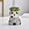 Dropshiping Sloth Planter With Bamboo Tray Indoor Outdoor Ceramic Animal Planters Pots Succulent Plant Pot for Air Plant