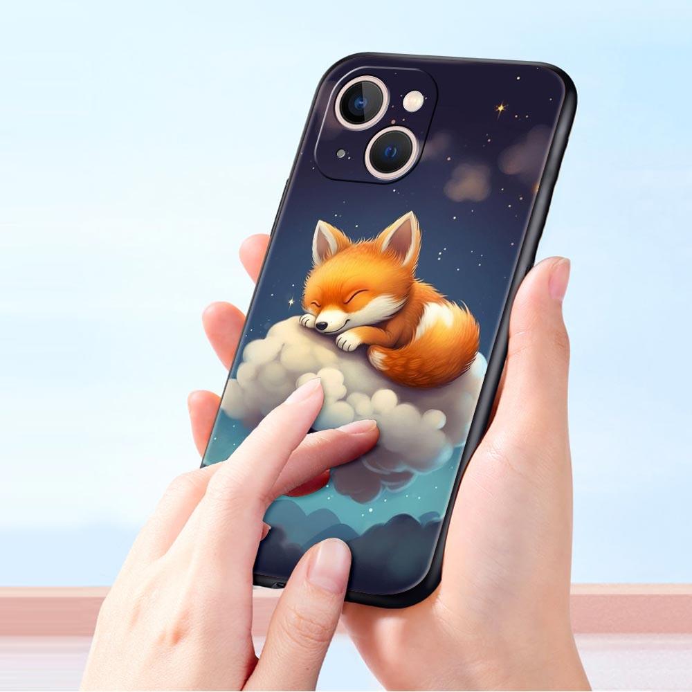 Phone Case Cover for iPhone 17 Pro Max 16 15 14 13 12 11 Pro Max Plus 17AIR Shockproof Soft TPU Shell Cute Animal Fox Fundas Bag