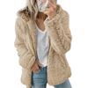 Fleece Coat for Women Oversized Zip Up Hooded Jacket Fuzzy Open Front Hoodie Fall Winter Thermal Outwear