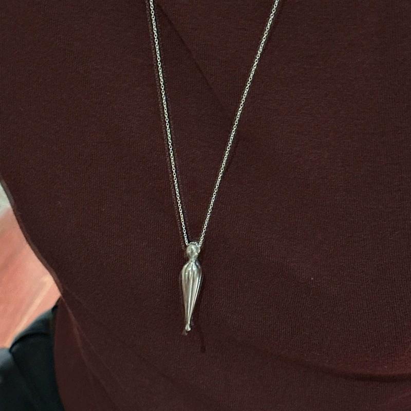 FY-43TL51 S925 Sterling Silver Korean Version Small Unique Design Vintage INS Style Fashionable Sweater Chain Trendy
