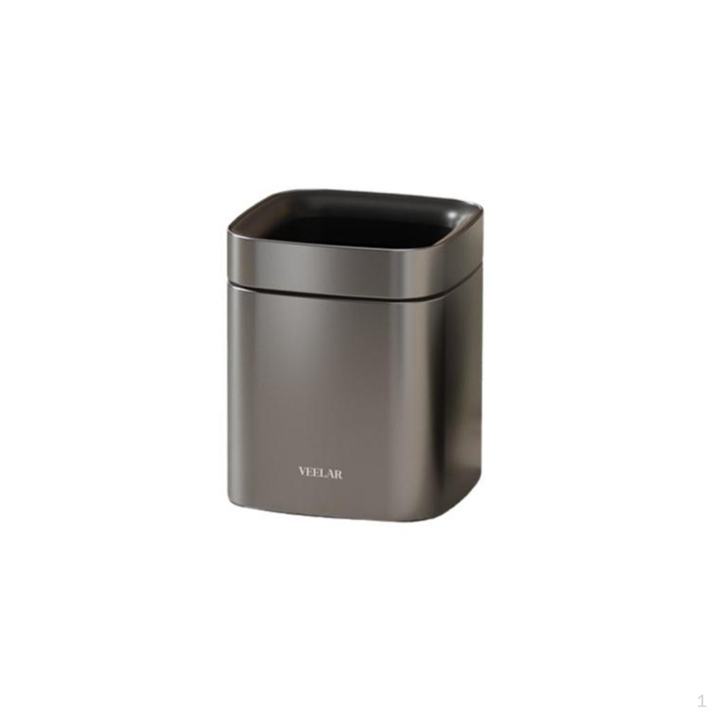 Trash Can Wastebasket, Modern NoLid Garbage Bin for Bathroom, Kitchen, Living Room 9L Grey