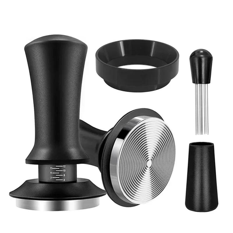 Coffee Tamper Spring Espresso Tamper 51mm 53mm 58mm Coffee Tampers and Coffee Stirrer Stainless Steel Tampers Coffee Accessories