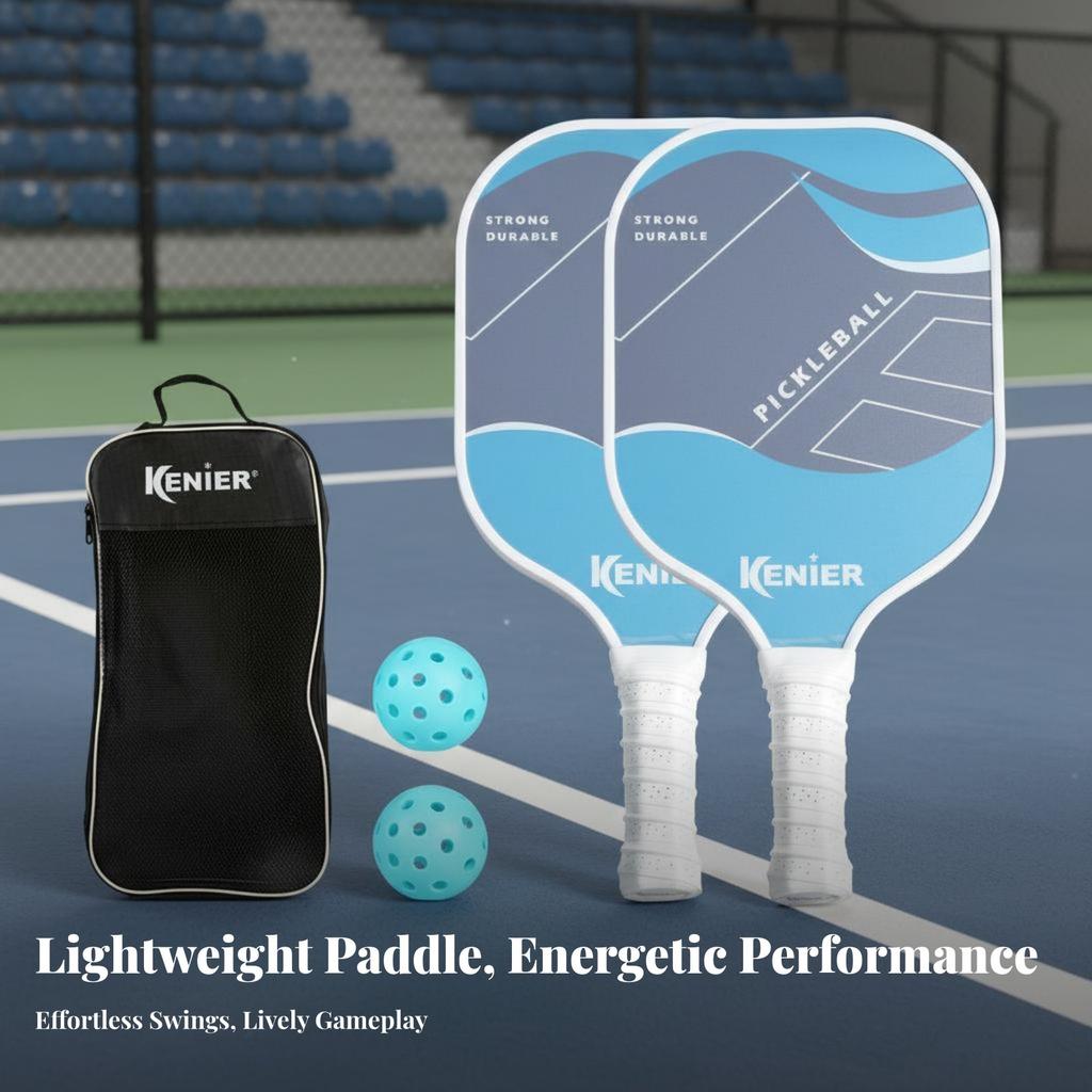 Fiberglass Pickleball Paddle Lightweight Pickleball Paddle Set Hexagonal Center Center Racket Long-Lasting Shielded Rim Sports