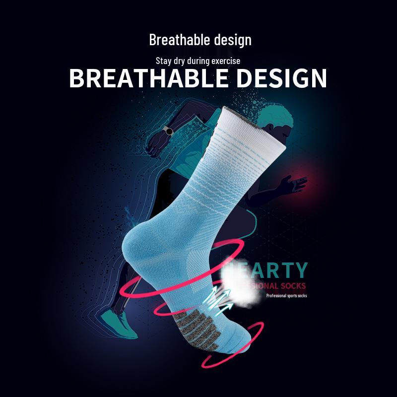 Men's Elite High-Top Basketball Socks - Thickened, Towel Bottom for Team Training