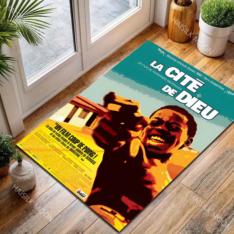 1PC City Poster with Gunman Carpet for Living Room Bedroom Sofa Home Decor Rus Non-slip Floor Mat Luxury Gift