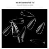 Japanese Teardrop Nail Art: Transparent, Seamless, Full-coverage, Long Almond-shaped Tips. 240 Pieces.