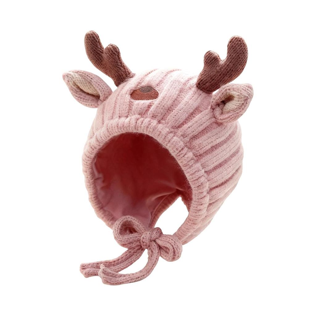 Baby Christmas Hat, One-year-old Baby Earmuff Hat, Children's New Year Hat, Wool Hat