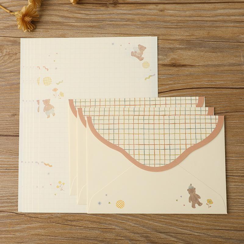 Japanese Style A5 Letter Paper & Cute Cartoon Cat Envelopes Set