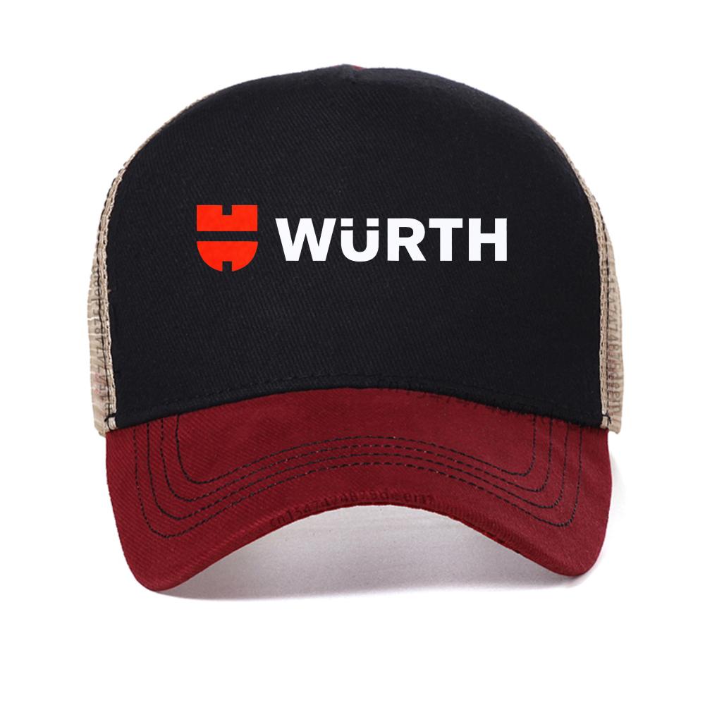 

Wurth Hand Tools Black and White baseball cap Stylish Leisure Amusing Printed Streetwear Vintage Harajuku caps mesh trucker hat Adjustable красный