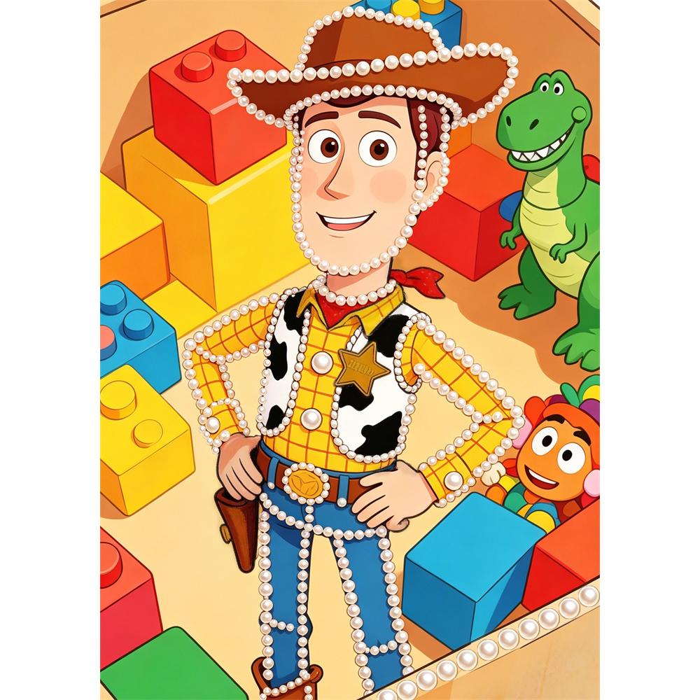 

Disney Pearl Painting Pearl Aesthetic Cowboy Woody for Beginners and Adults, DIY Pearl Diamond Art Painting Kit for Home Wall Decor Gifts 30x40