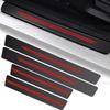 Carbon Fiber Leather Car Door Sill Cover Protector Sticker Trim Accessories Red