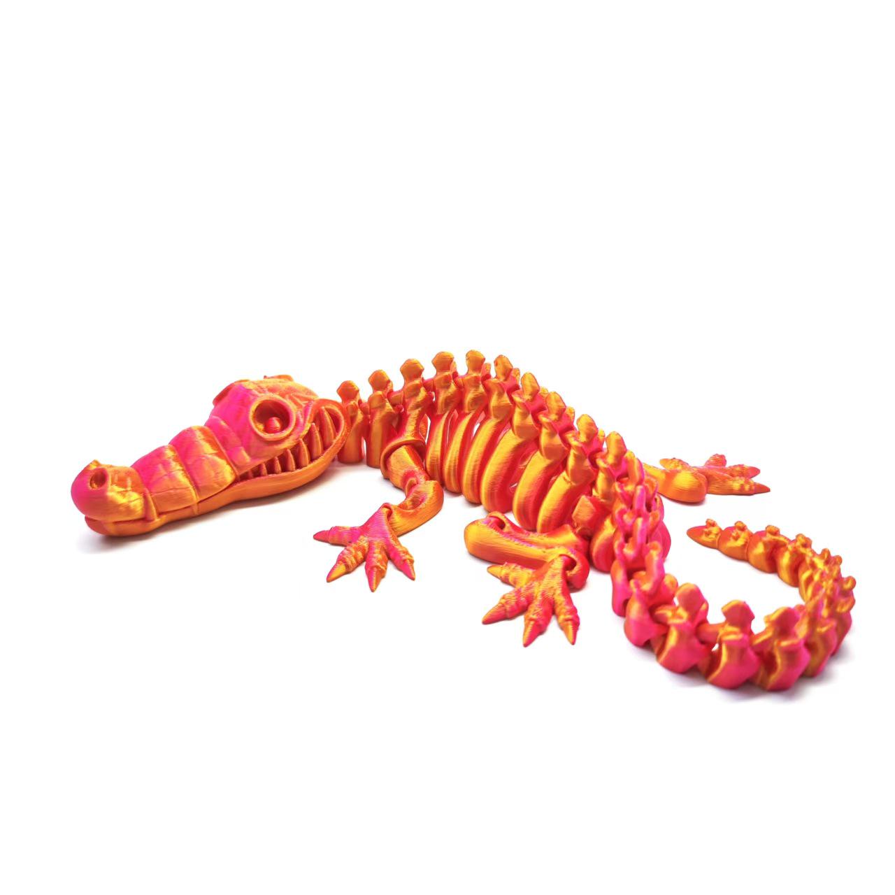 3D Printed Movable Crocodile Skeleton Skull Toy Decoration