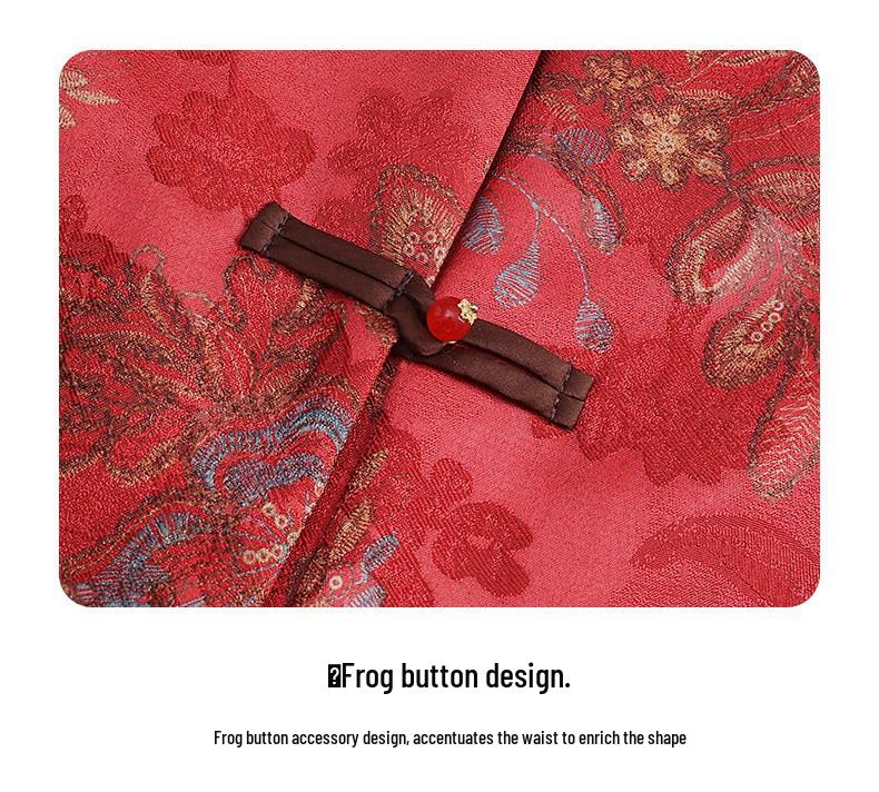 Vintage Jacquard Vest for Middle-Aged & Elderly Women - Spring/Autumn Chinese Style
