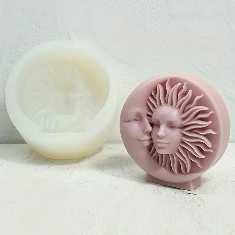 1PCS Silicone Moon and Sun Goddess Mold for Artistic and Irregular Shape Candle Making