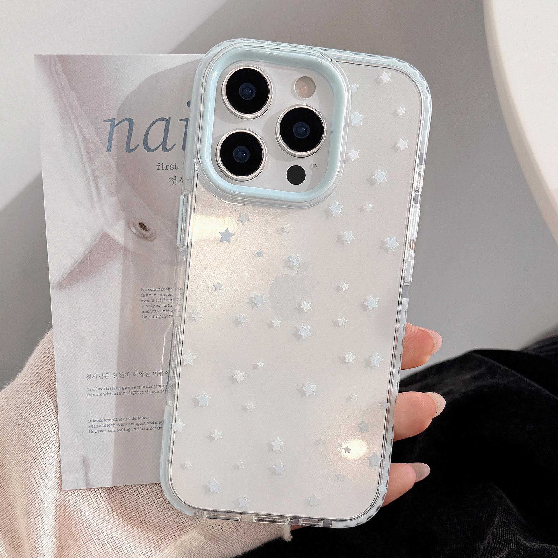 

Crystal stars ins shell for iphone 15 16 pro max 13 14 promax cartoon back cover protector phone case conque iPhone 15