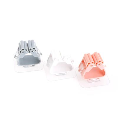 An der Wand montierter Mopphalter, Bürste, Besen, Aufhänger, Regenschirm-Clip, Badezimmer-Aufbewahrungsregal