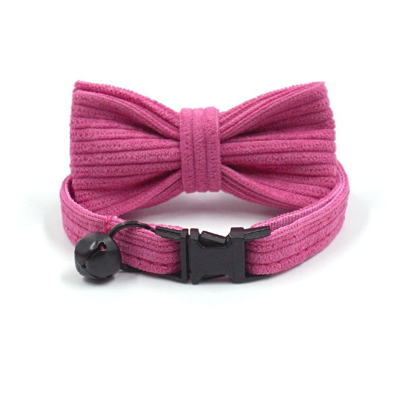 Begonia Red Corduroy Cat Collar with Engraved Name