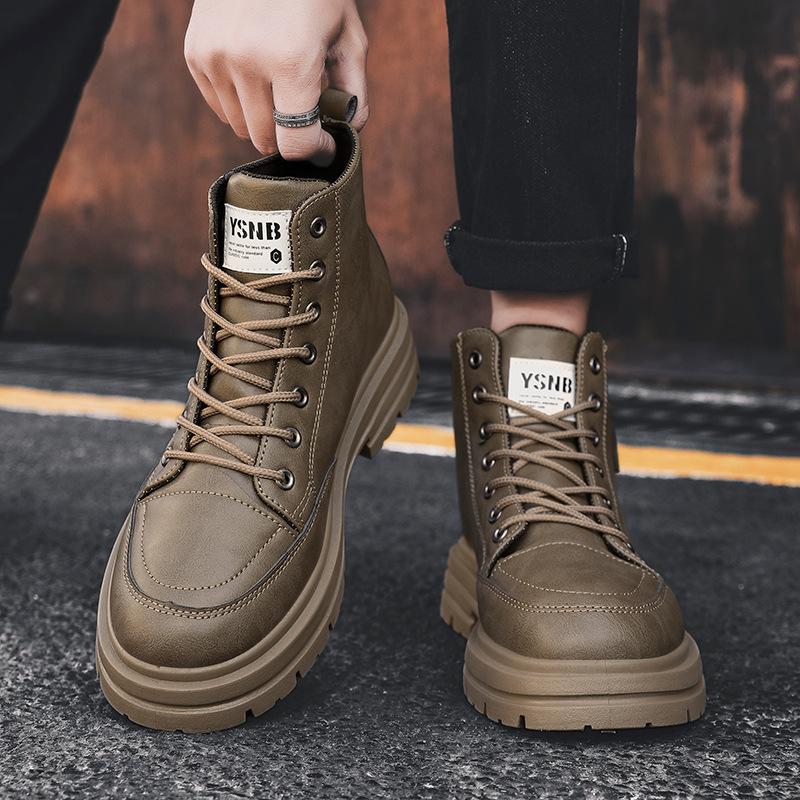 

Martin boots men s autumn high-top waterproof casual shoes versatile retro leather shoes British style short boots men s shoes 44