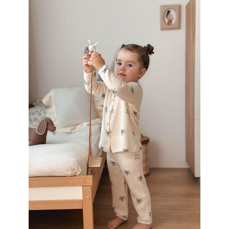 Korean-Style Children's Clothing, Same Style as Little Orange, Waffle-Patterned Baby Jumpsuit, Anti-Dirt Outdoor Wear