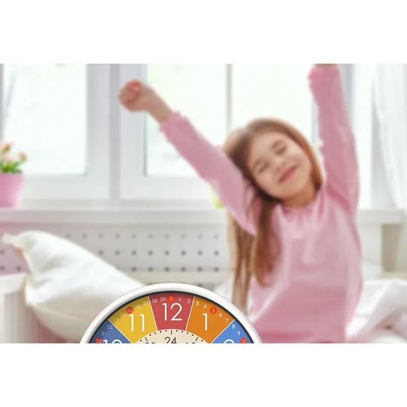 Childrens Alarm Clock  Students Puzzle Bedroom Childrens Room Desktop Early Childhood Alarm Clock Mute Atomic Clock Rgb Clock