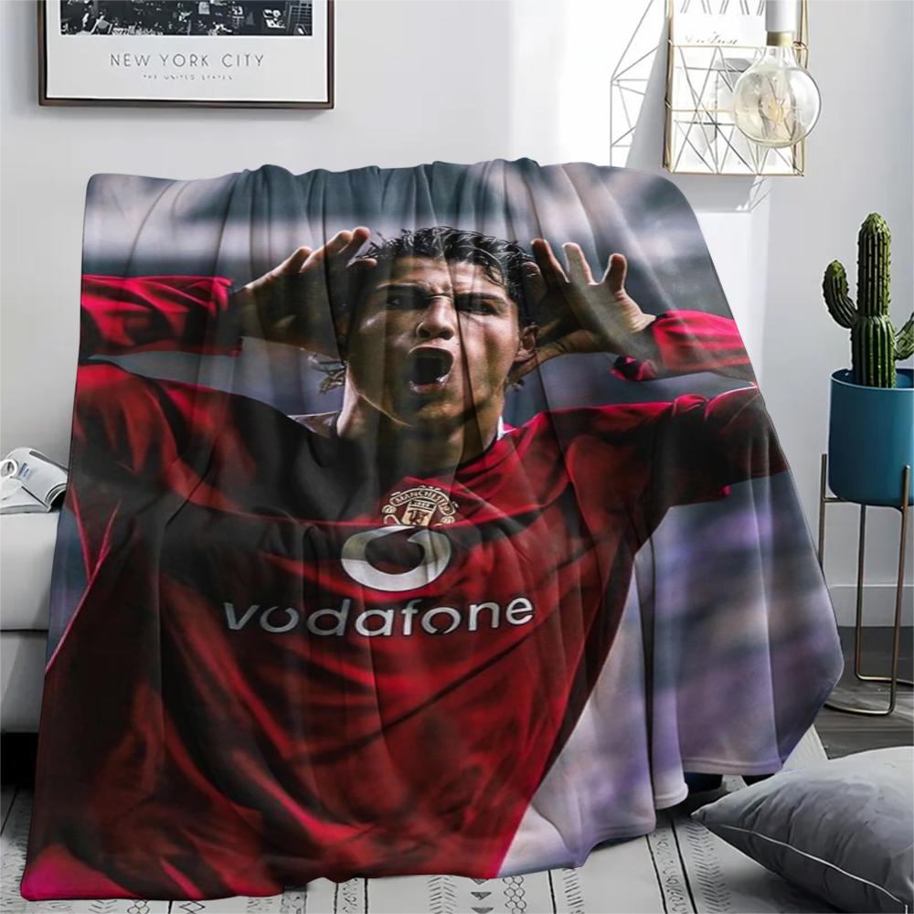 1Pc England Football Print Flannel Blanket, High quality Comfortable for All Seasons, Home Decor, Warmth and Comfort, Perfect for Christmas GiftS