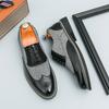 Large Size Pointed European Station Leather Shoes Fashion Brock Versatile Men's Casual Dress Leather Shoes