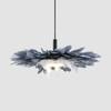 Nordic Creative Grey Feather Pendant Lights 3 Light Color LED Girl Baby Kids Hanging Light for Bedroom School Wedding Lighting