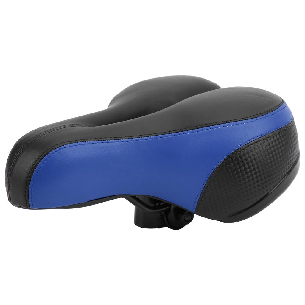 Fahrradsattel Mikrofaserleder Hohlausgeschnitten Stoßdämpfer Mountainbike Sattelsitz(Schwarz Blau )